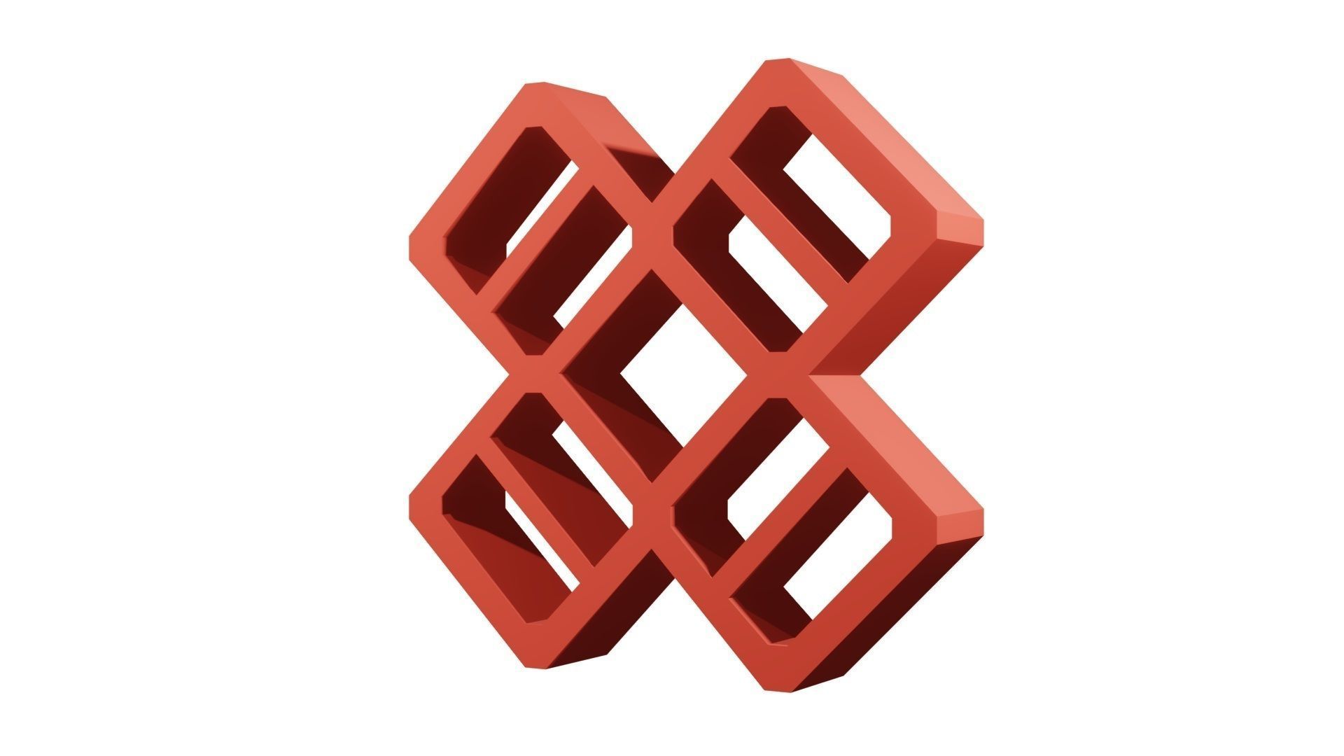 Brick Jaali 5 Square 3D model_5