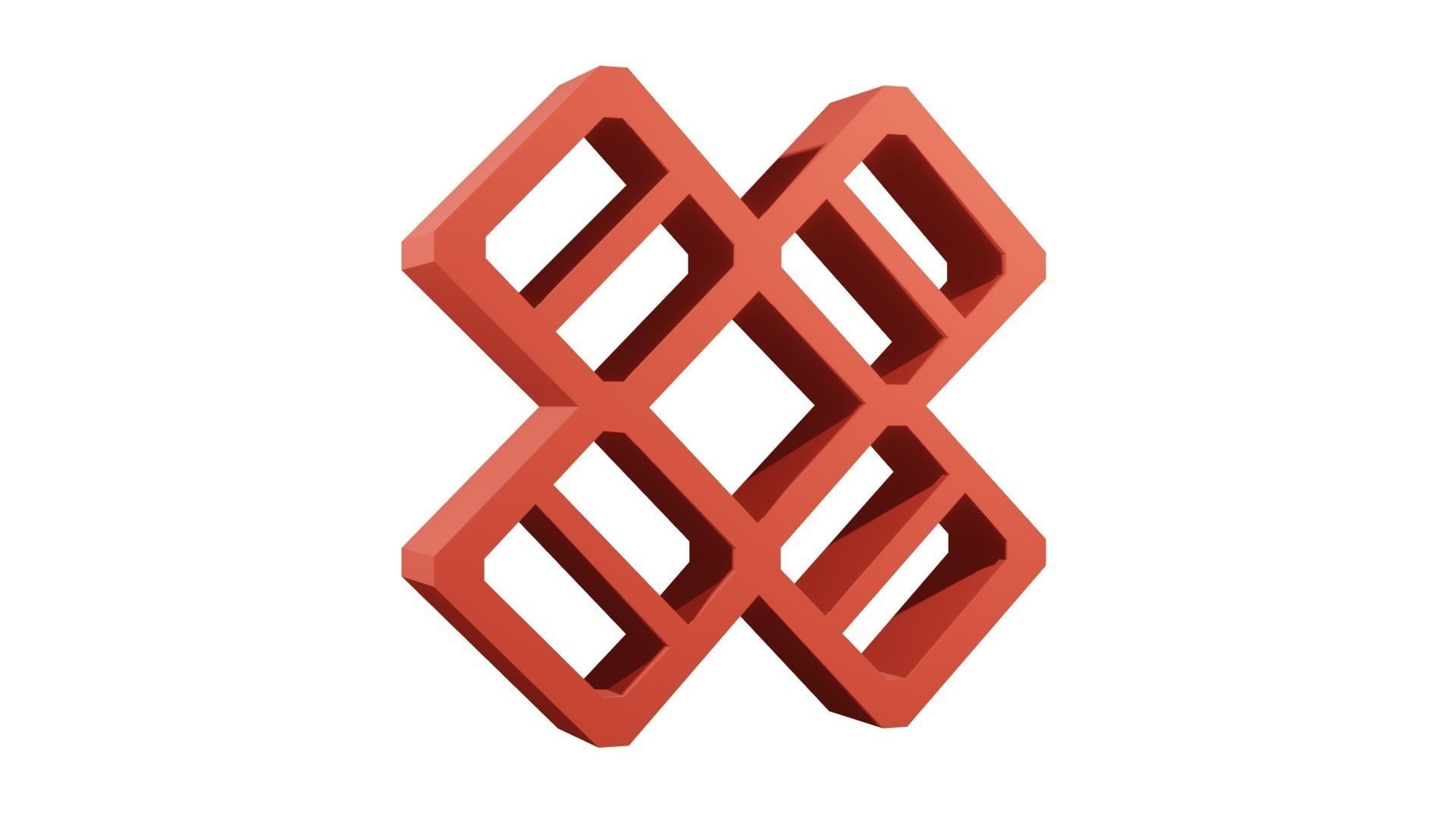 Brick Jaali 5 Square 3D model_1