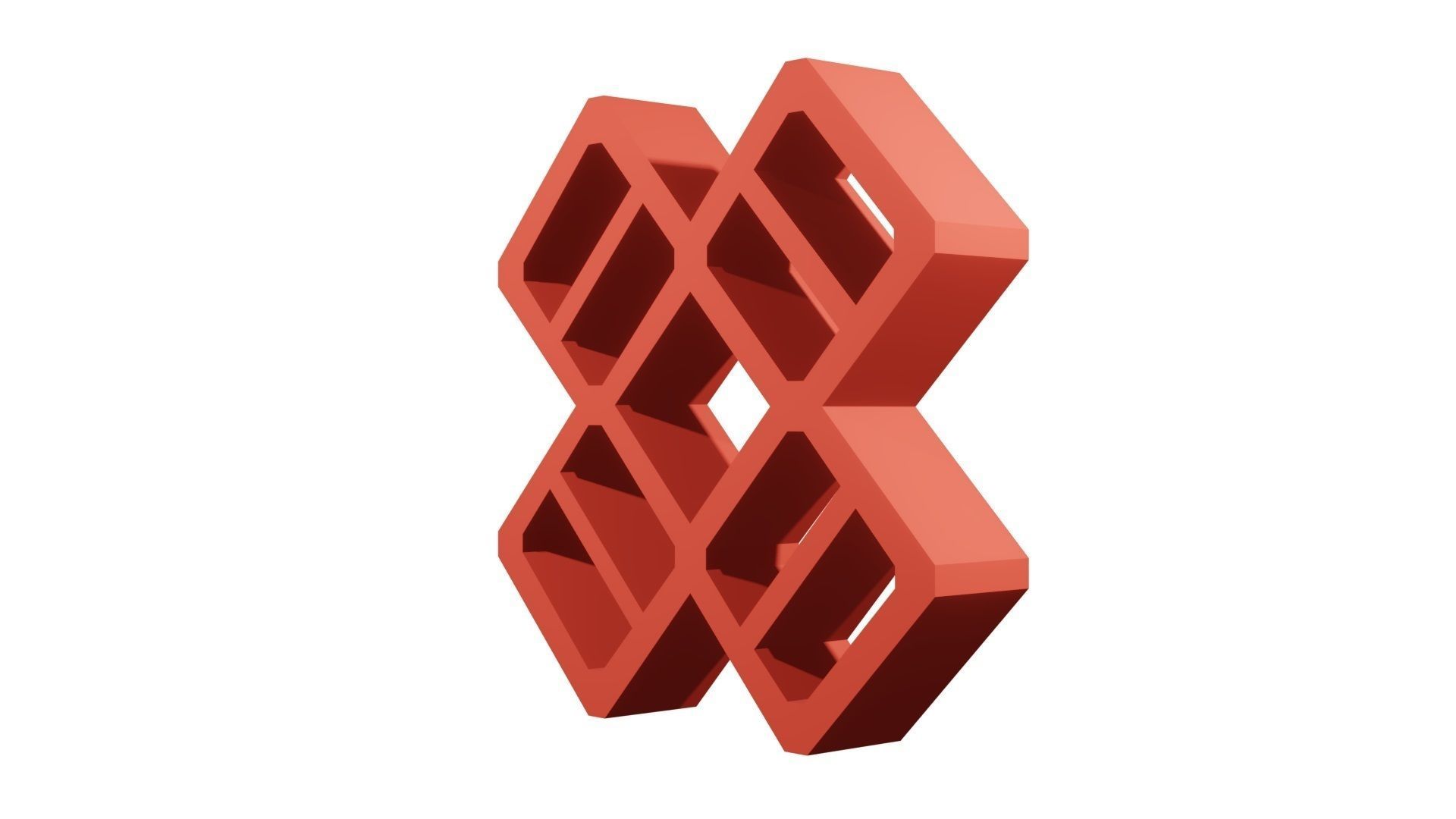 Brick Jaali 5 Square 3D model_4