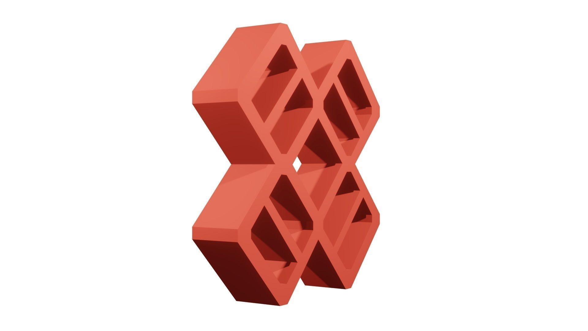 Brick Jaali 5 Square 3D model_3