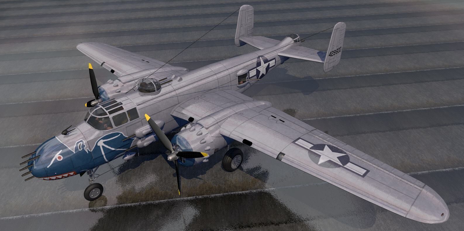 North American B-25J Mitchell - The Strafer 3D model_1