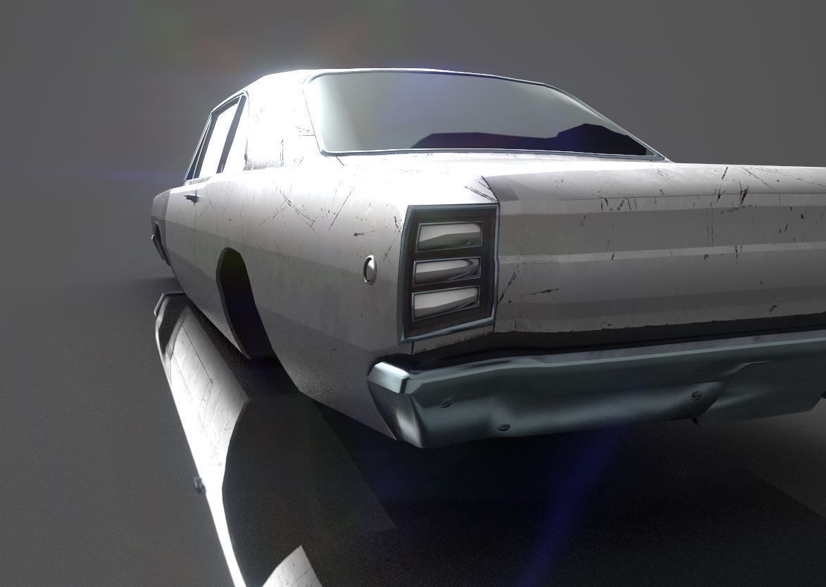 1968 DODGE DART SUPER STOCK Low-poly 3D model_3