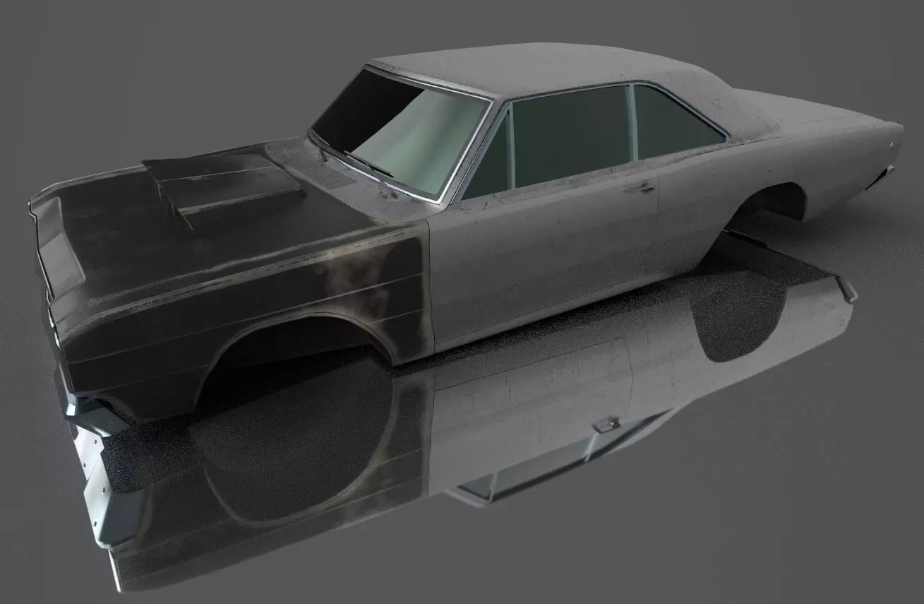 1968 DODGE DART SUPER STOCK Low-poly 3D model_0