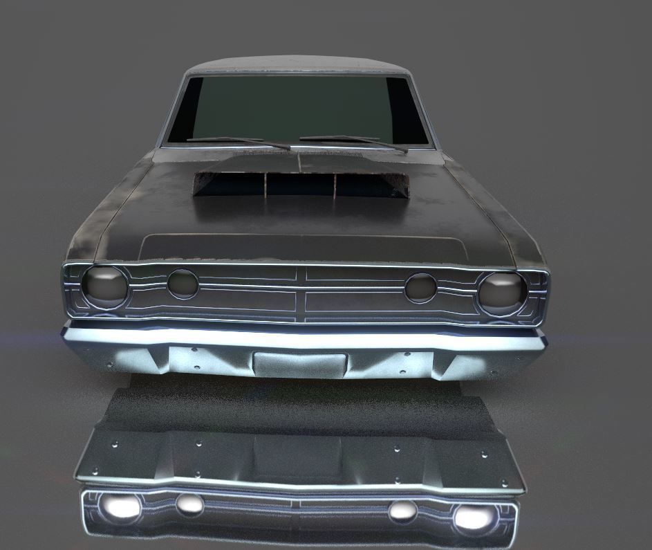 1968 DODGE DART SUPER STOCK Low-poly 3D model_1