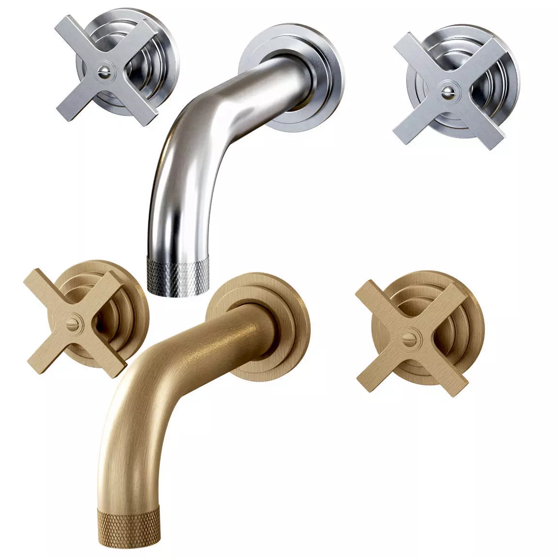 Landmark Industrial wall mounted mixer by Samuel Heath  3D model_0