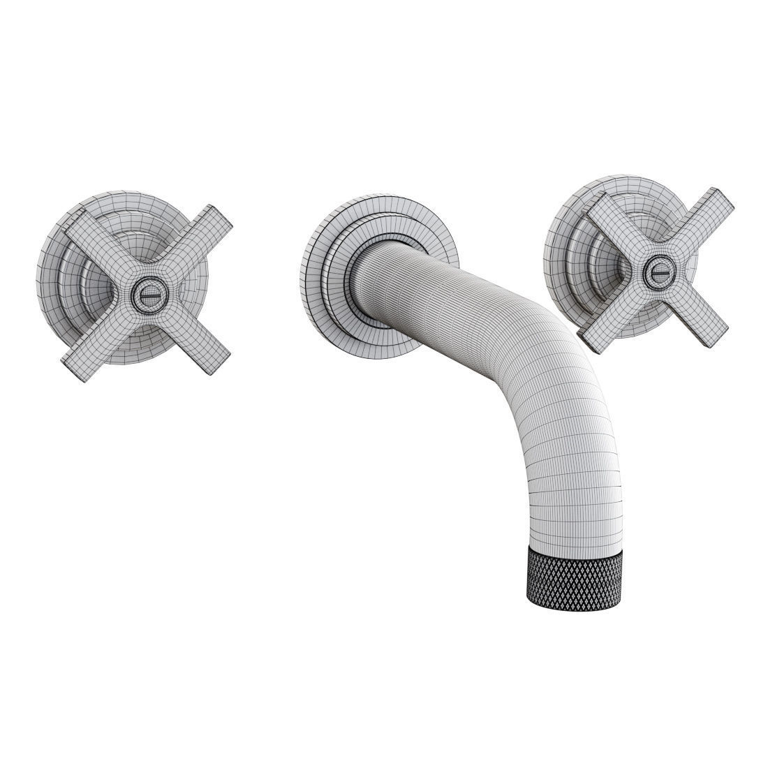 Landmark Industrial wall mounted mixer by Samuel Heath  3D model_3