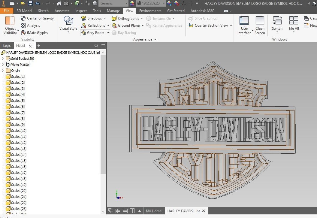  HARLEY DAVIDSON EMBLEM LOGO BADGE SYMBOL ICON HDC CLUB 3D model_15