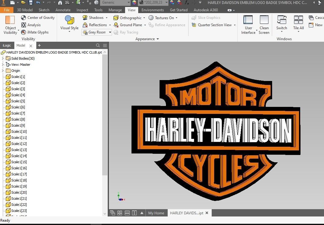  HARLEY DAVIDSON EMBLEM LOGO BADGE SYMBOL ICON HDC CLUB 3D model_14