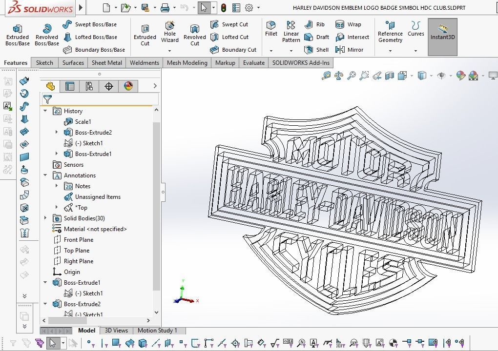  HARLEY DAVIDSON EMBLEM LOGO BADGE SYMBOL ICON HDC CLUB 3D model_12