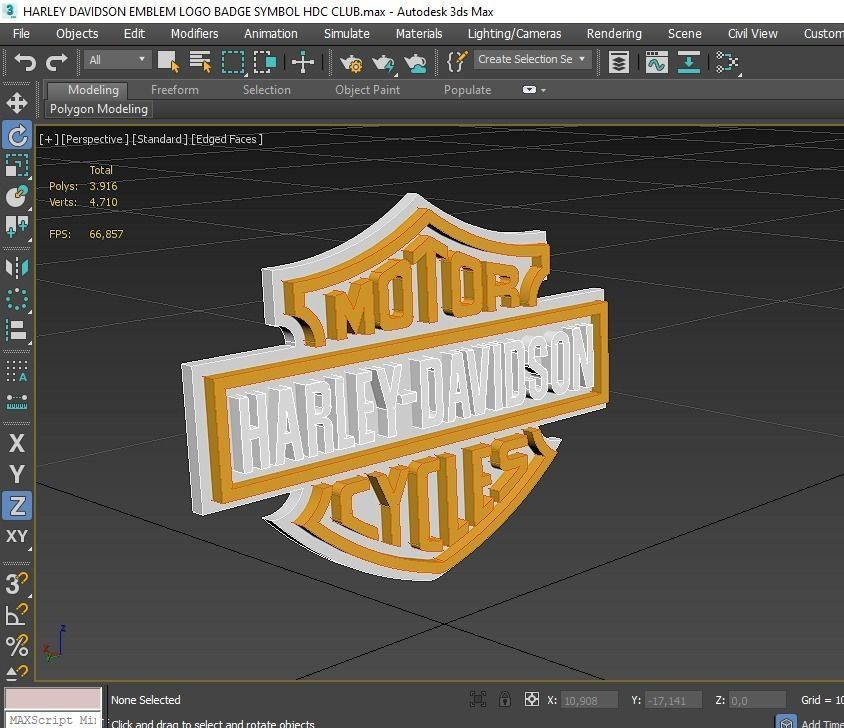  HARLEY DAVIDSON EMBLEM LOGO BADGE SYMBOL ICON HDC CLUB 3D model_13