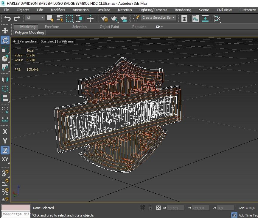  HARLEY DAVIDSON EMBLEM LOGO BADGE SYMBOL ICON HDC CLUB 3D model_9