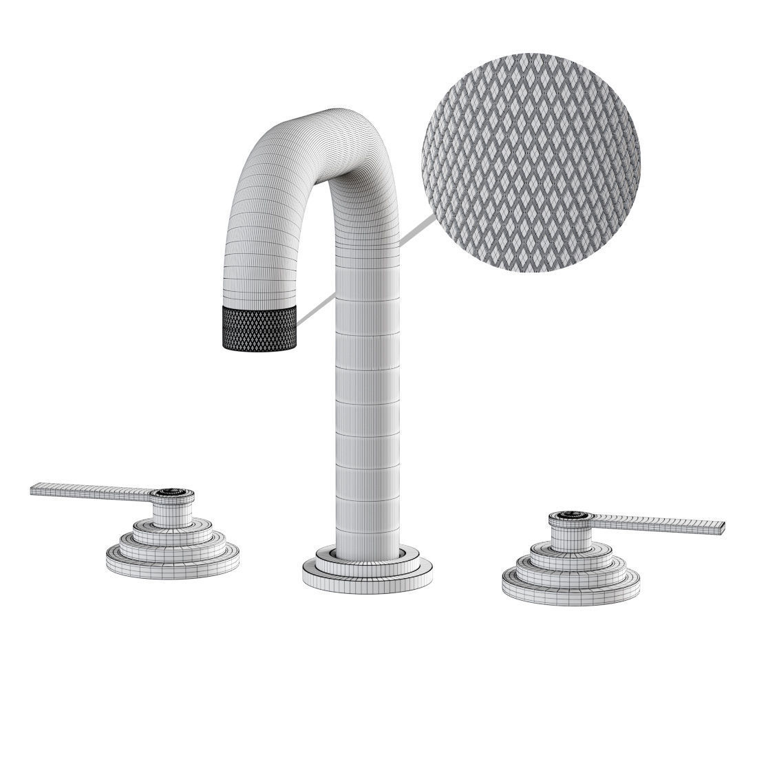 3 Hole lavatory filler without pop-up waste by Samuel Heath  3D model_3