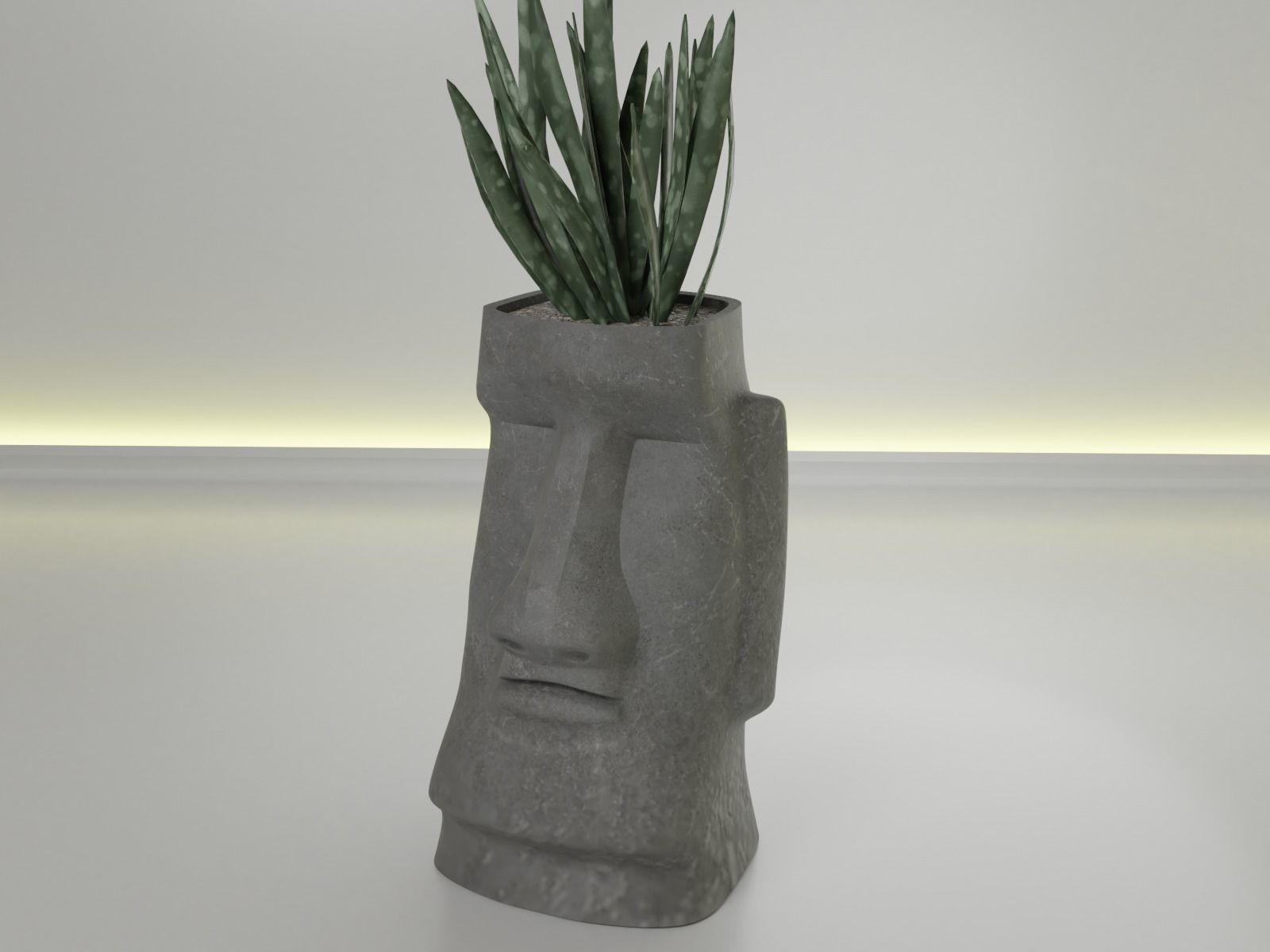 Moai pot 39 3D print model_10