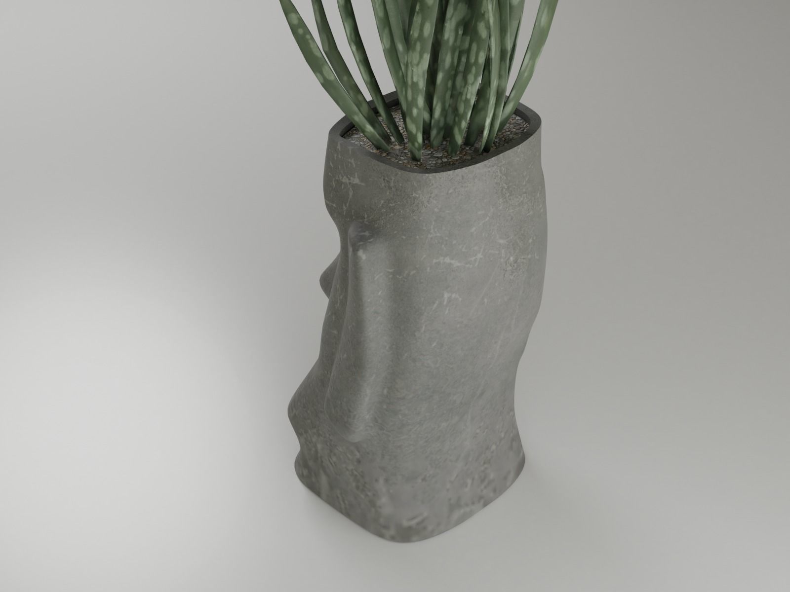 Moai pot 39 3D print model_6