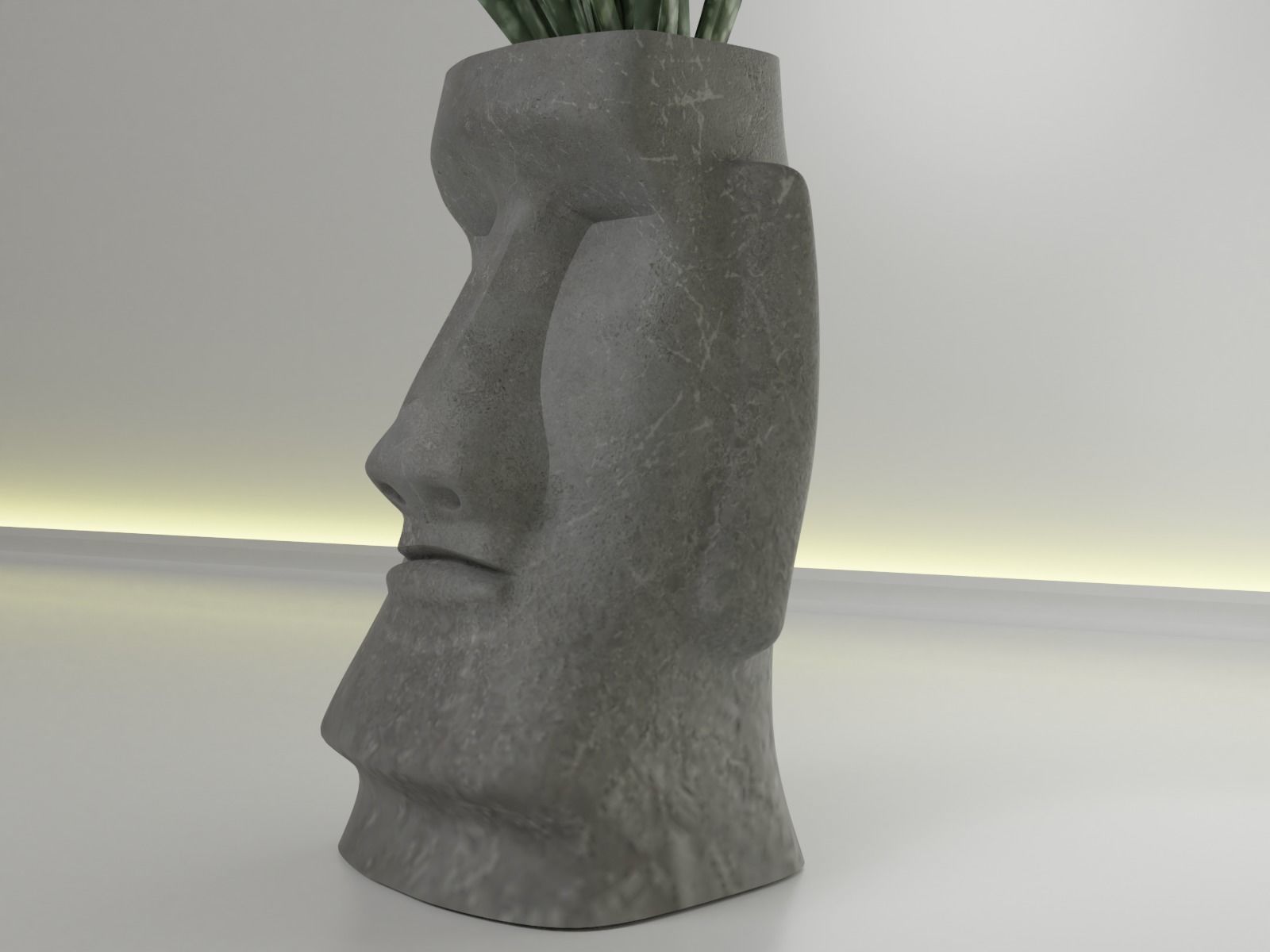 Moai pot 39 3D print model_8