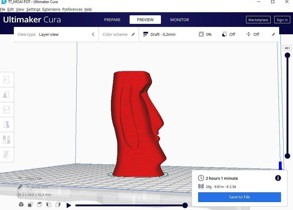 Moai pot 39 3D print model_11
