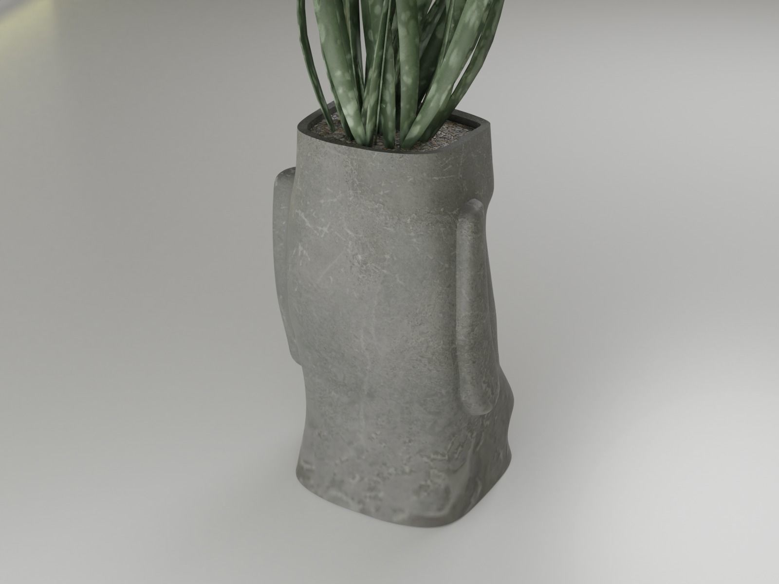 Moai pot 39 3D print model_5