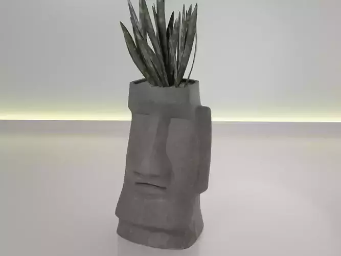 Moai pot 39 3D print model