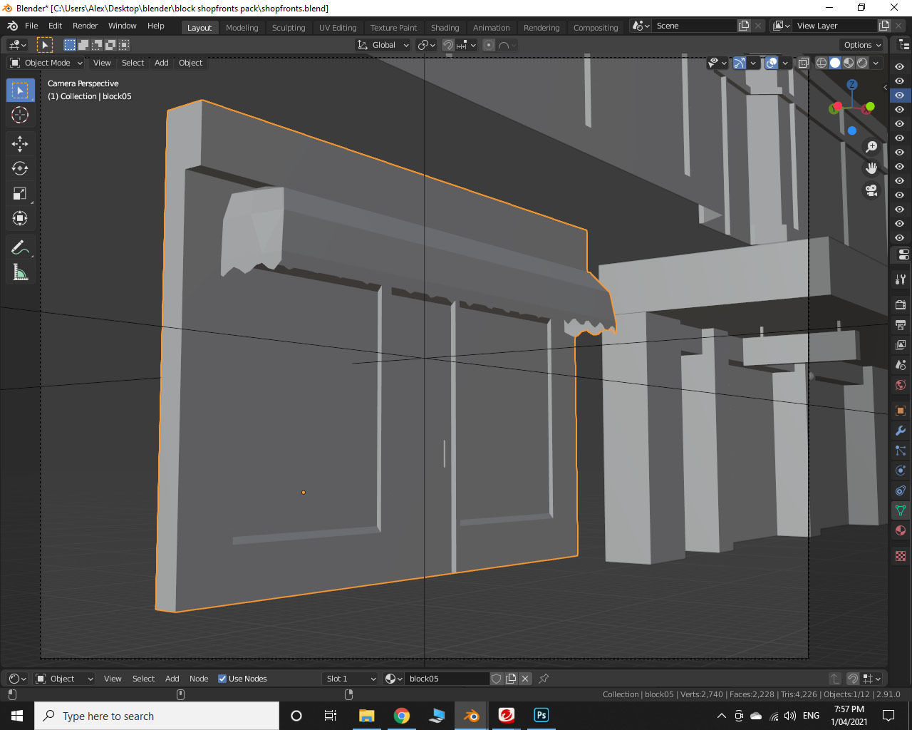 Storefront Shopfront Starbucks Coffee Shop Retail City Low-poly 3D model_14