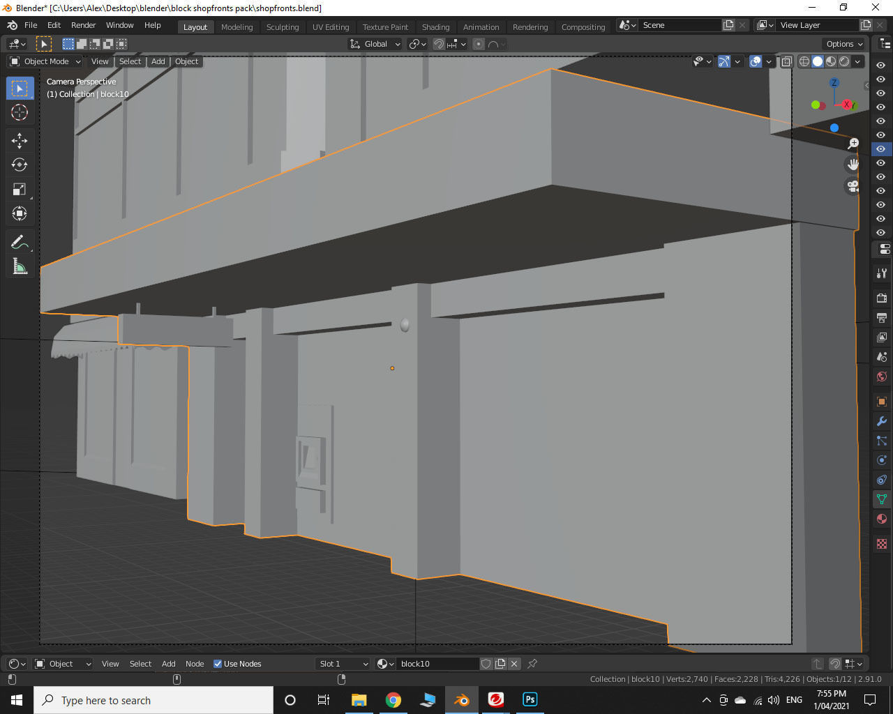 Storefront Shopfront Starbucks Coffee Shop Retail City Low-poly 3D model_11