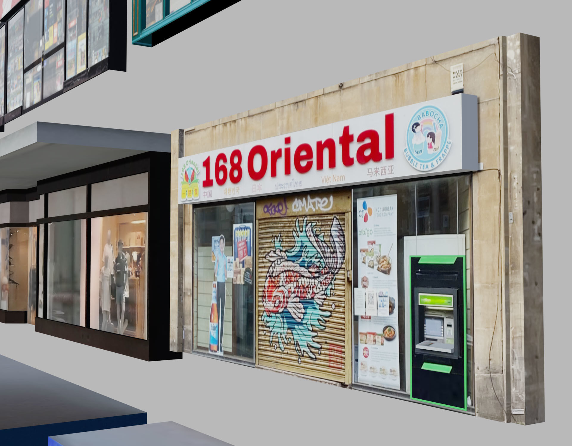 Storefront Shopfront Starbucks Coffee Shop Retail City Low-poly 3D model_8