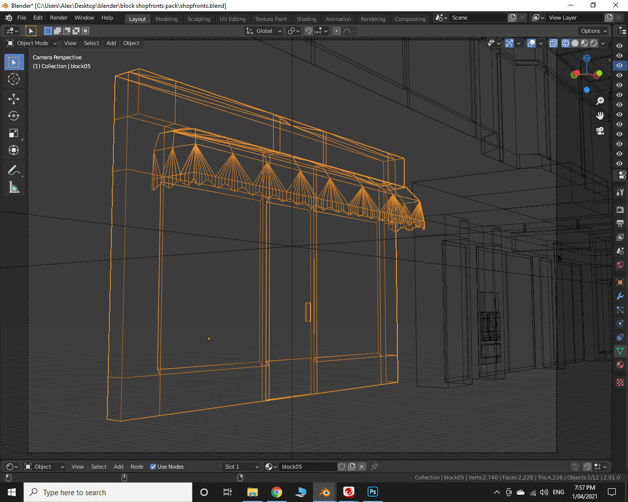 Storefront Shopfront Starbucks Coffee Shop Retail City Low-poly 3D model_13