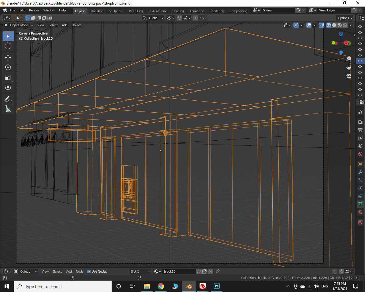 Storefront Shopfront Starbucks Coffee Shop Retail City Low-poly 3D model_10