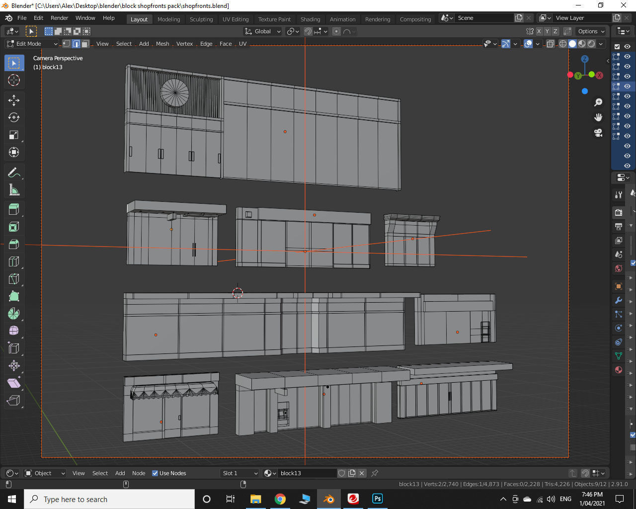 Storefront Shopfront Starbucks Coffee Shop Retail City Low-poly 3D model_1