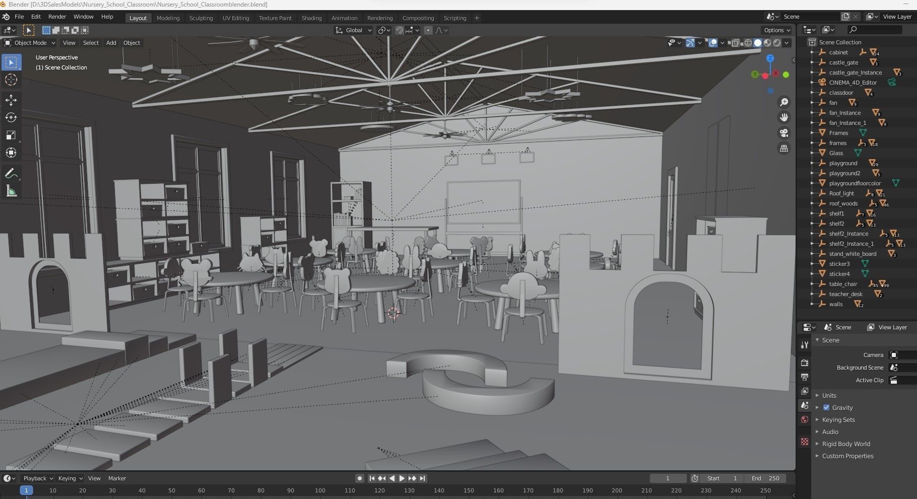 Nursery School Classroom 3D model_29