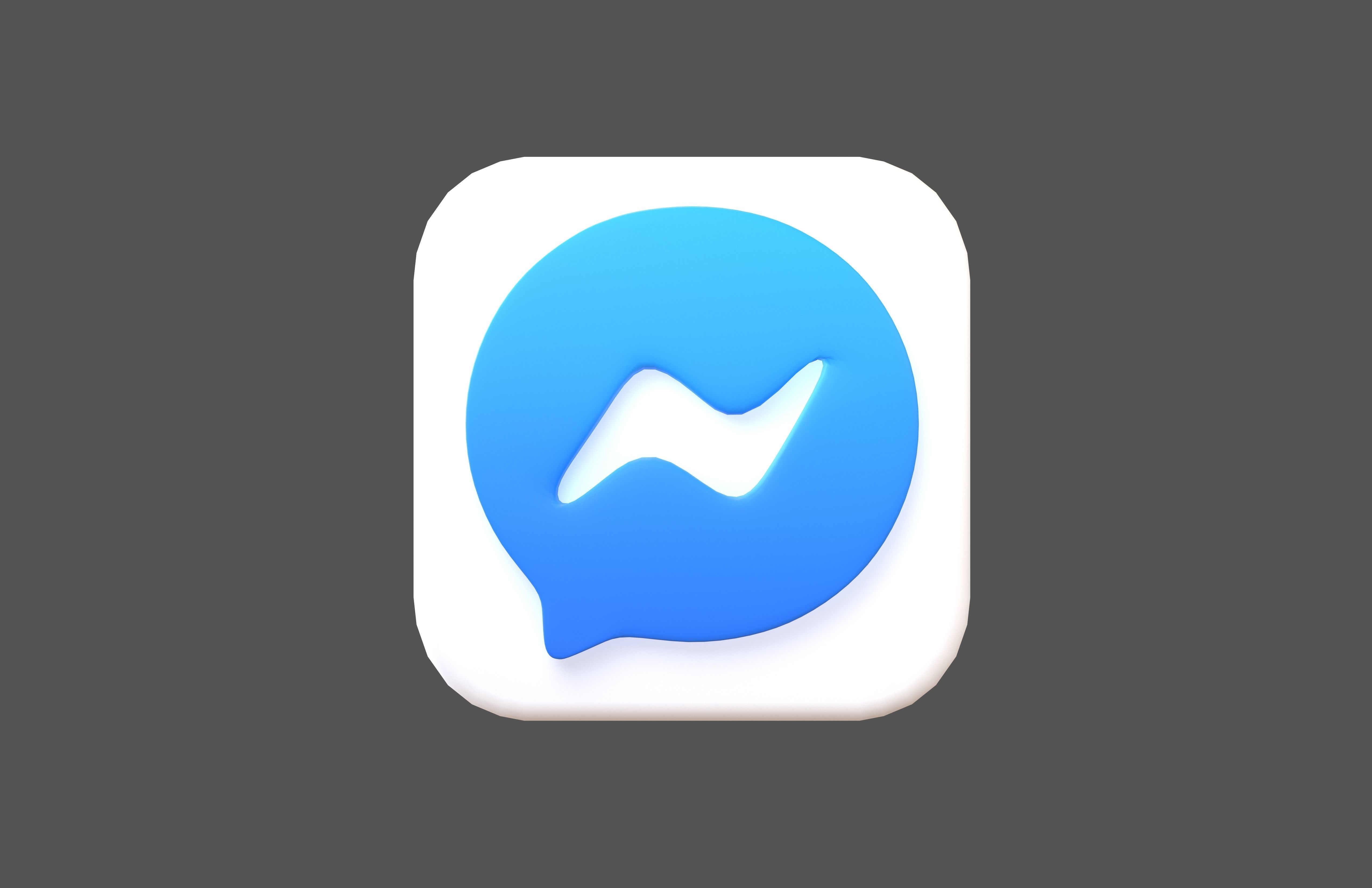 Messenger App Icon v1 001 Low-poly 3D model_1