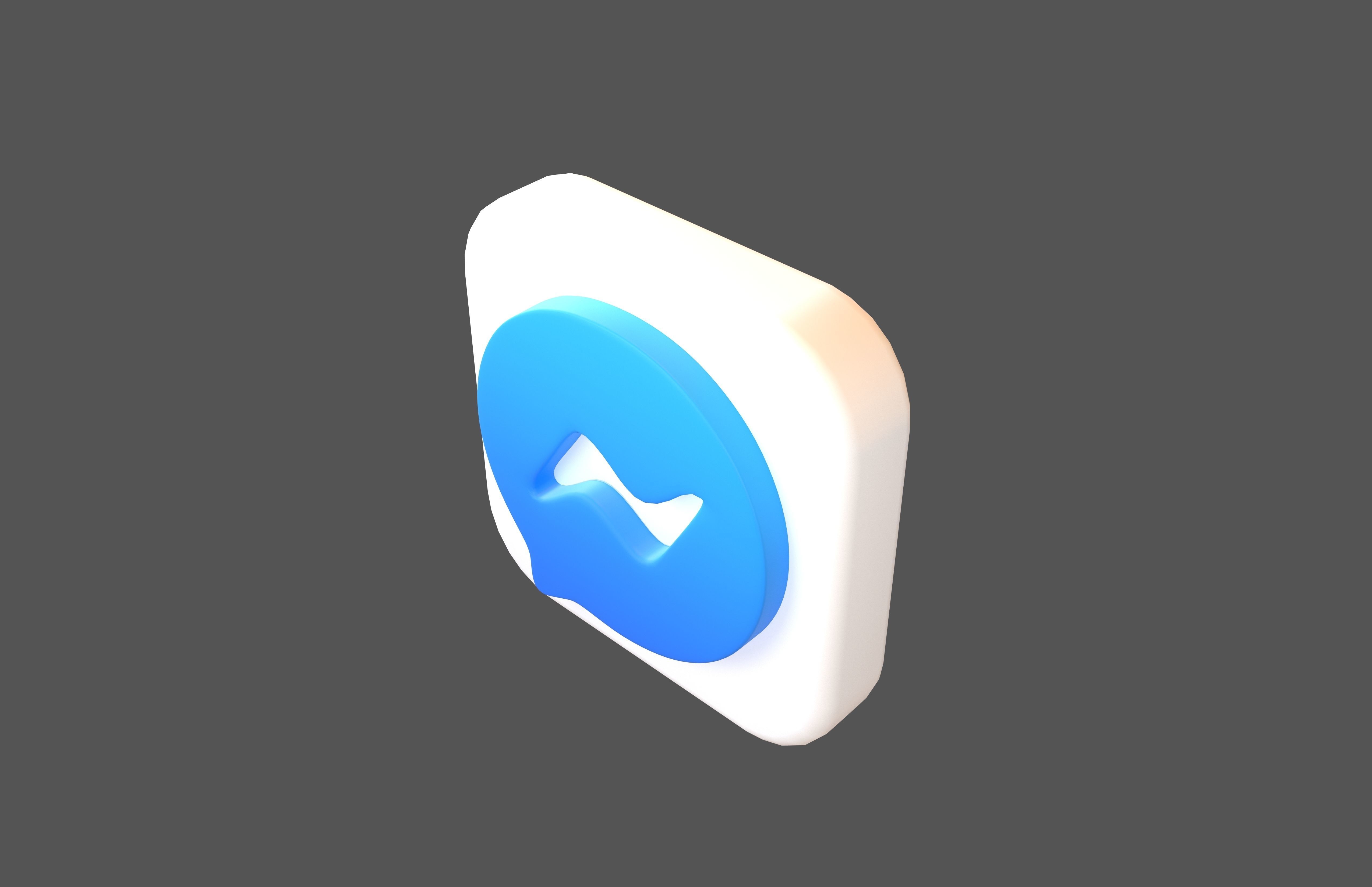 Messenger App Icon v1 001 Low-poly 3D model_2