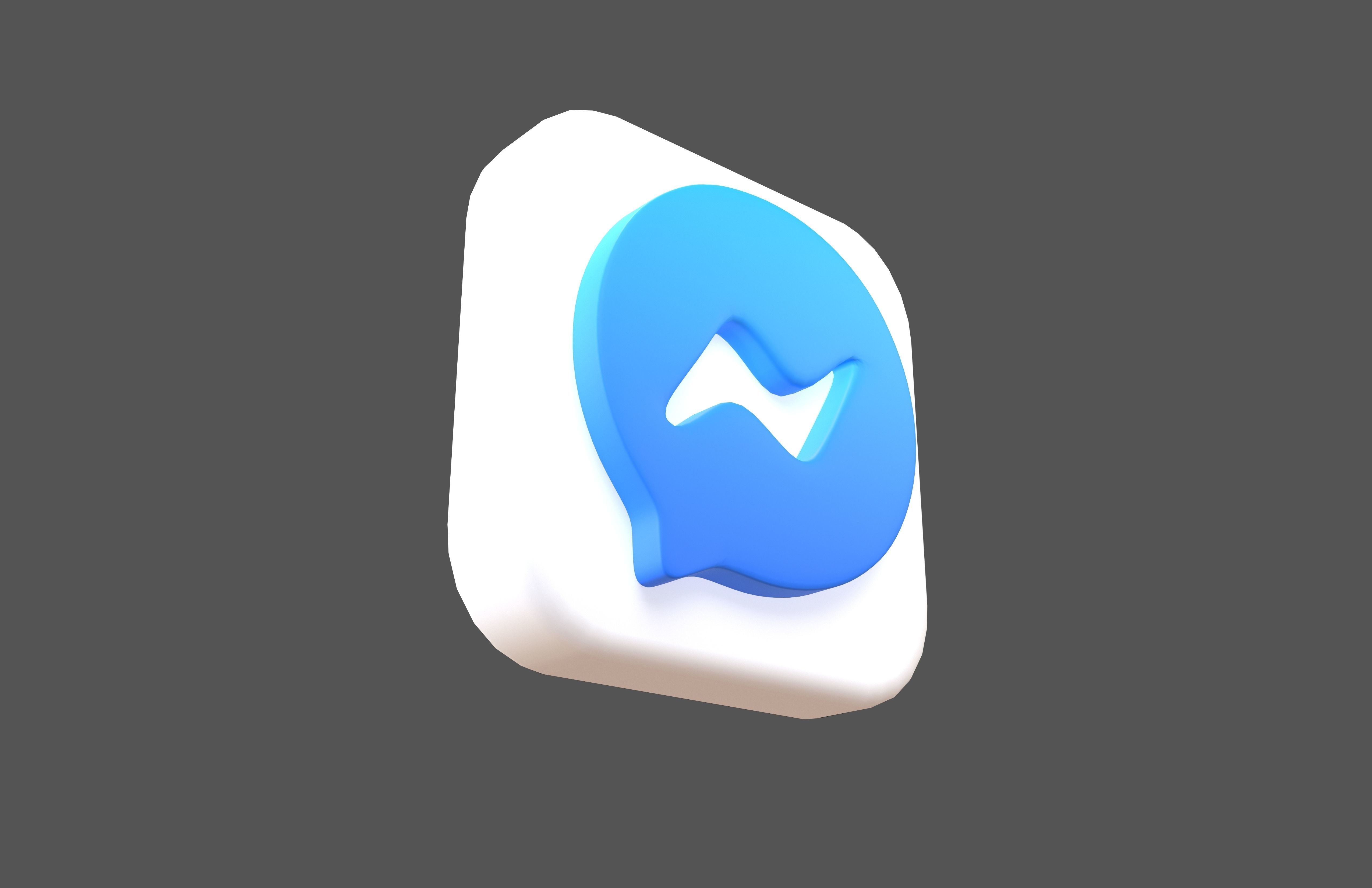 Messenger App Icon v1 001 Low-poly 3D model_3