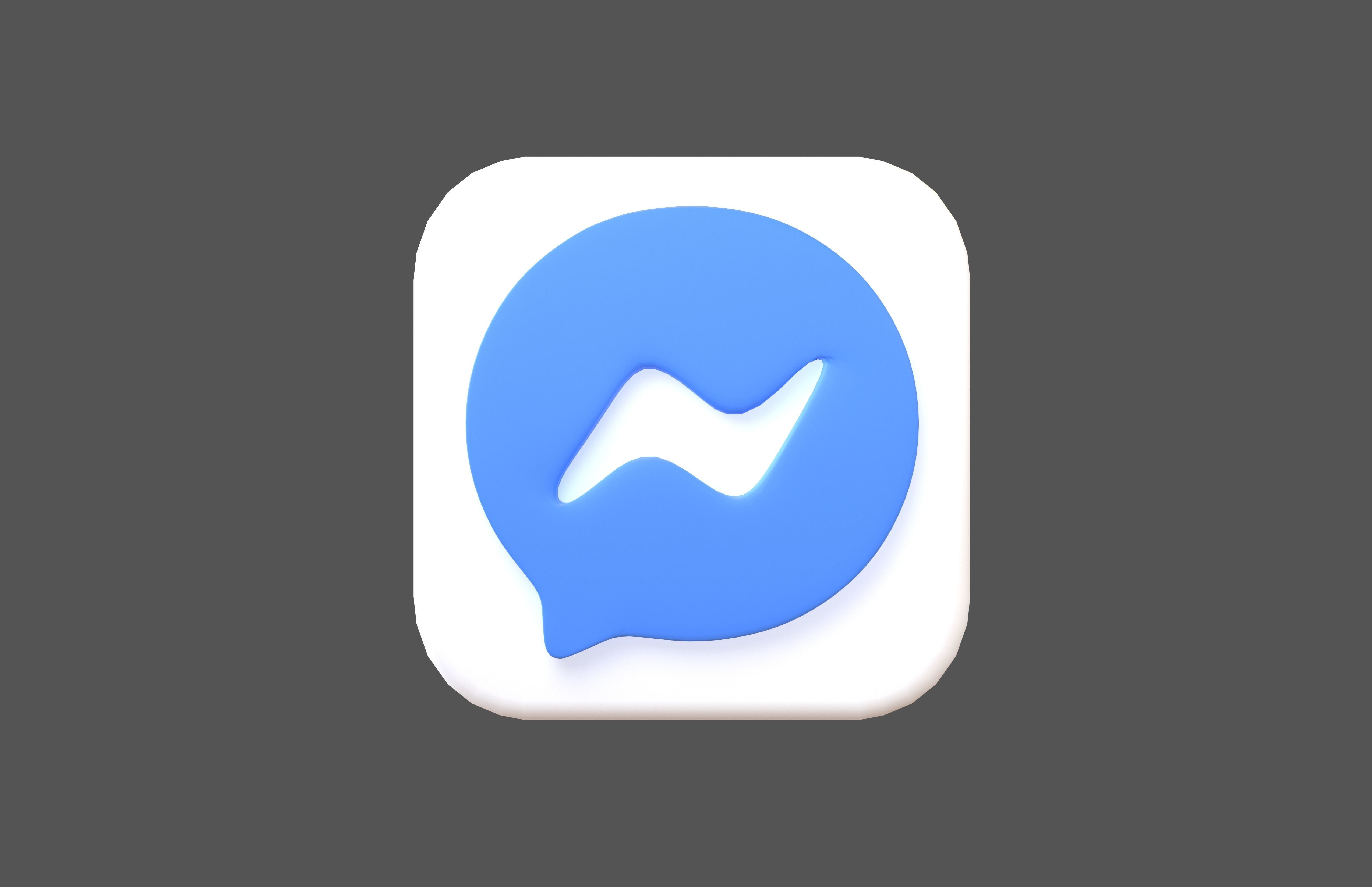 Messenger App Icon v1 003 Low-poly 3D model_2
