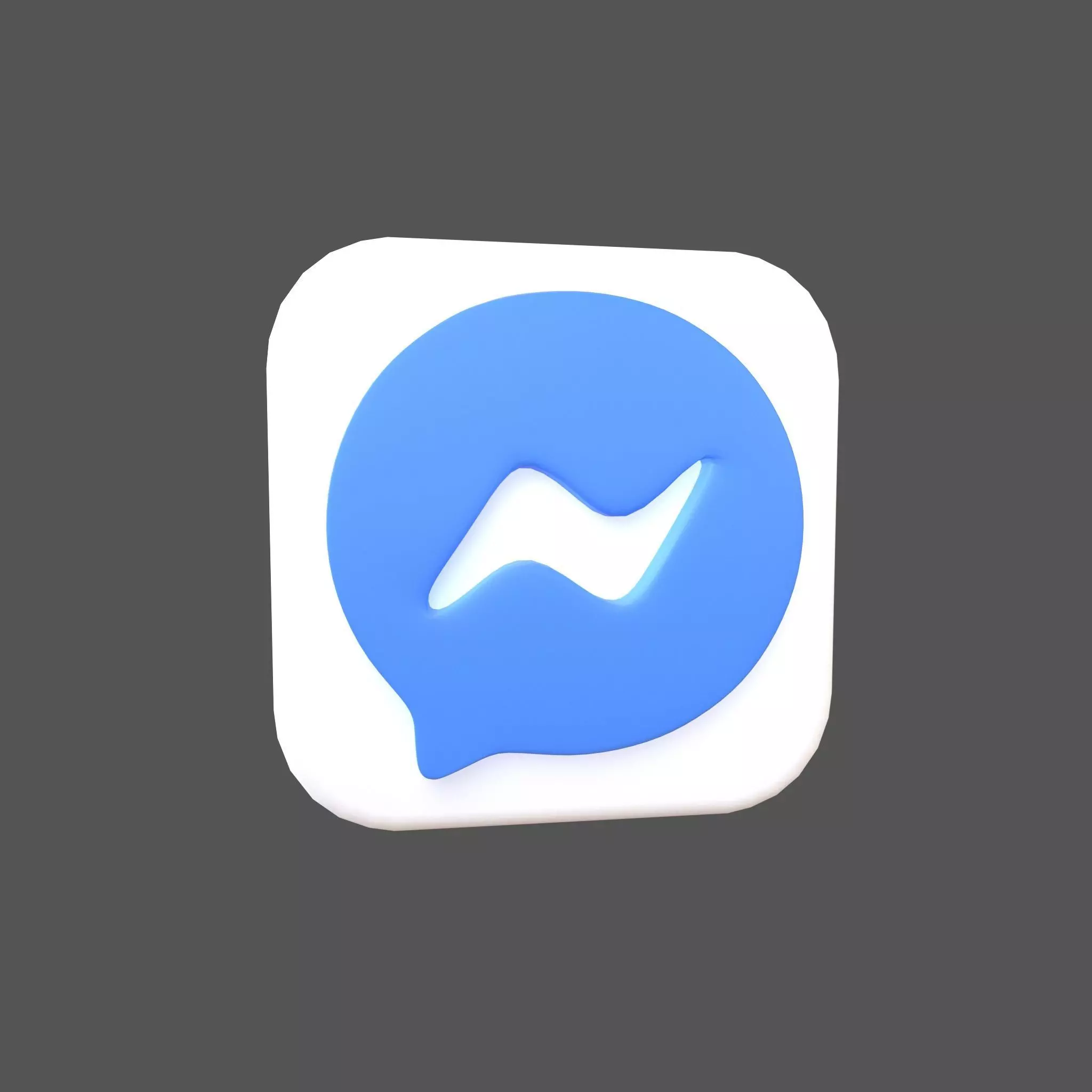 Messenger App Icon v1 003 Low-poly 3D model_0