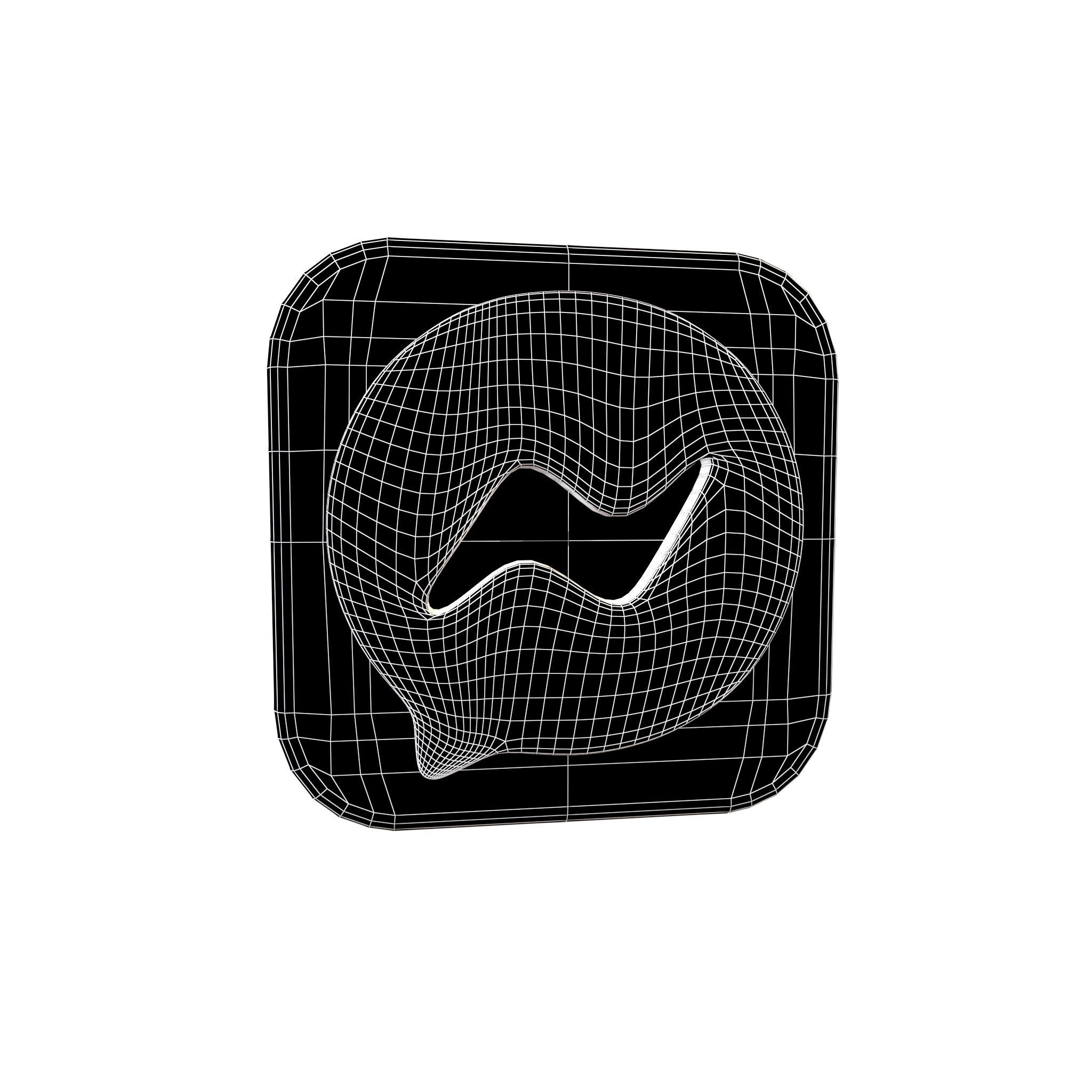 Messenger App Icon v1 003 Low-poly 3D model_5