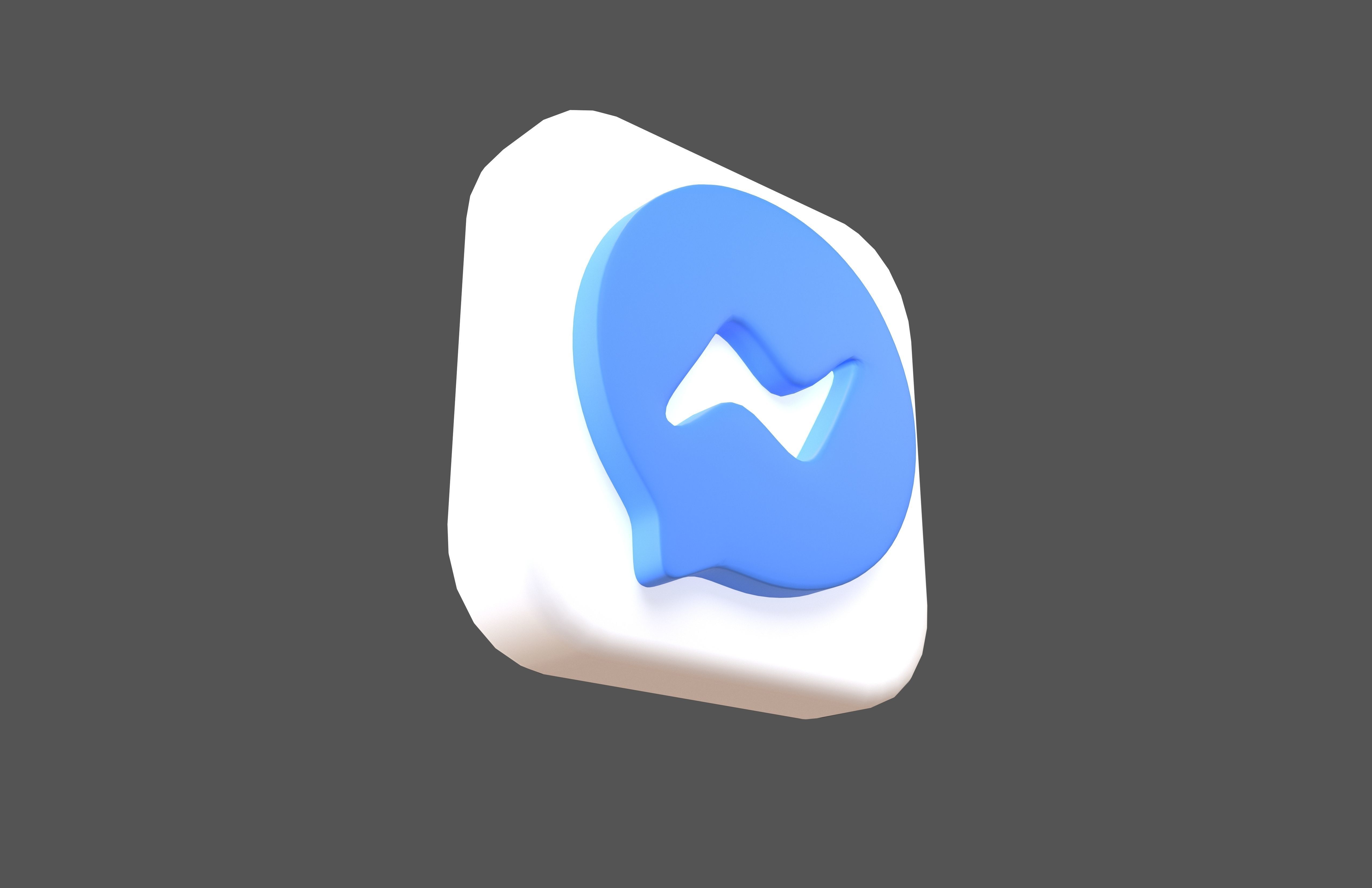 Messenger App Icon v1 003 Low-poly 3D model_1