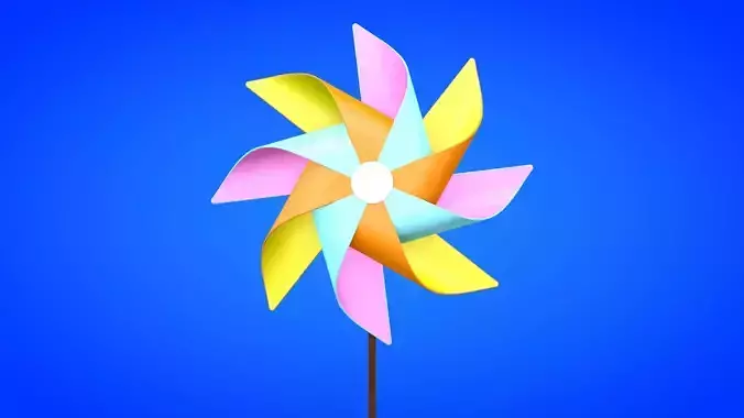 Pinwheel colorful 3D model