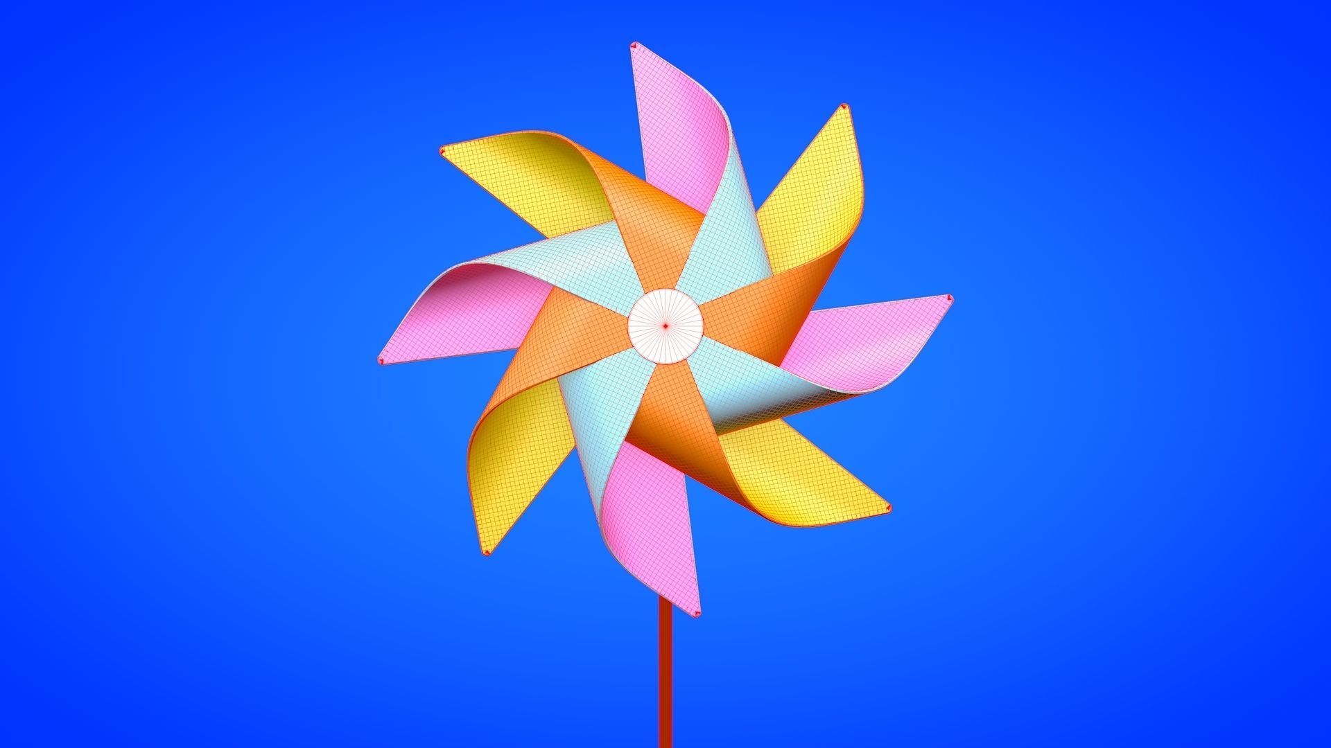 Pinwheel colorful 3D model animated | CGTrader