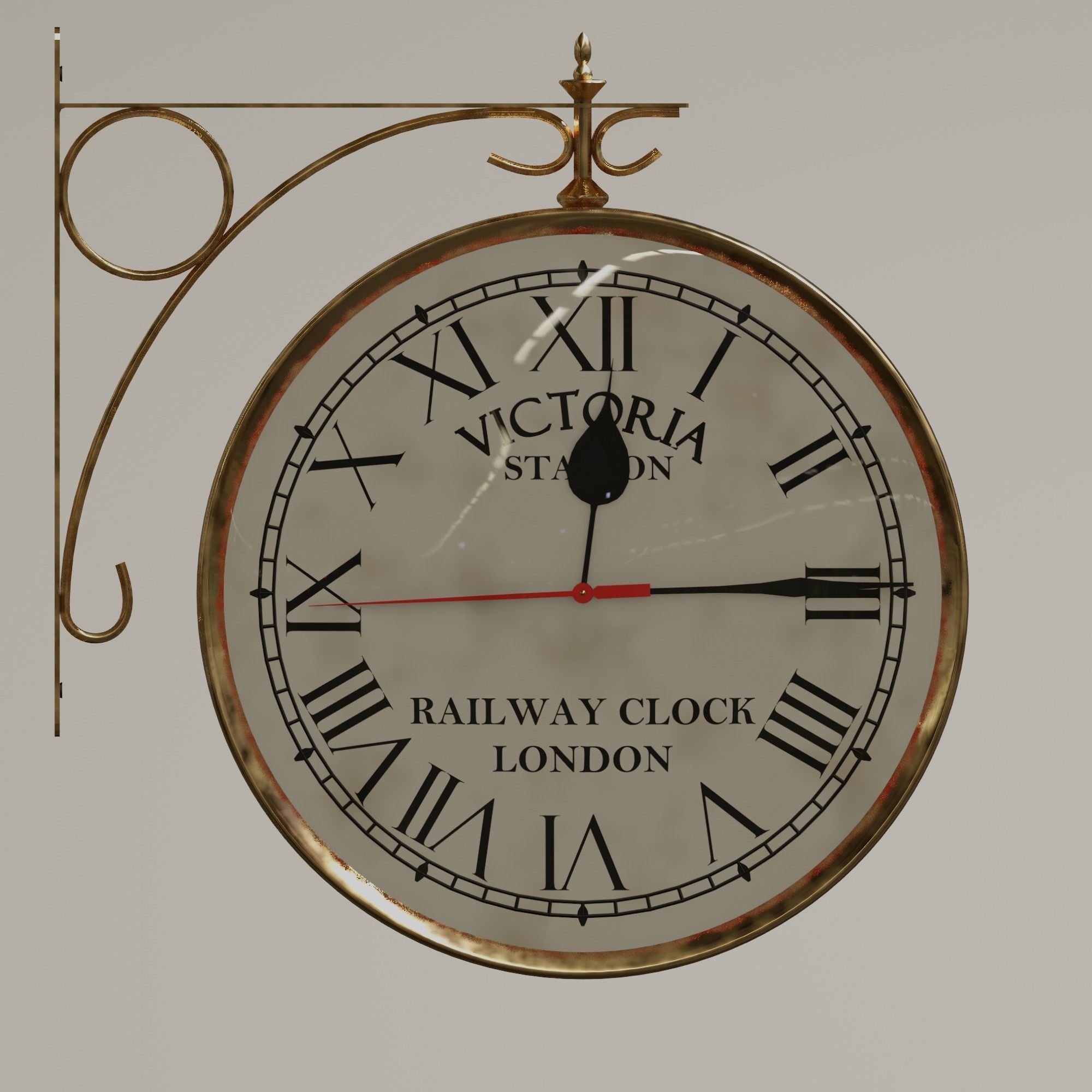 London Railway Clock Free 3D model_1