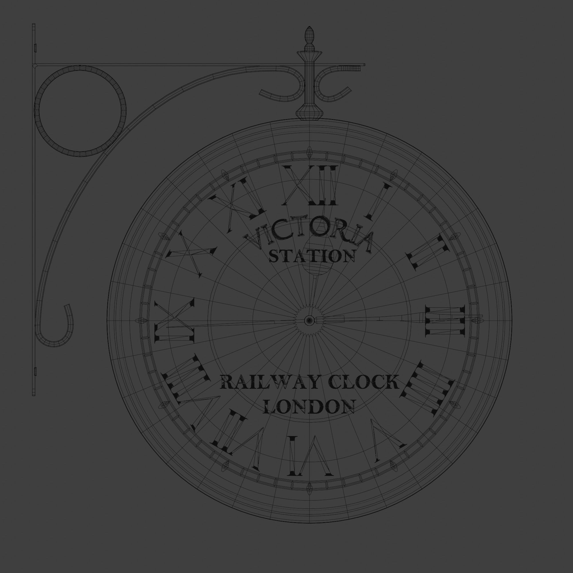 London Railway Clock Free 3D model_2