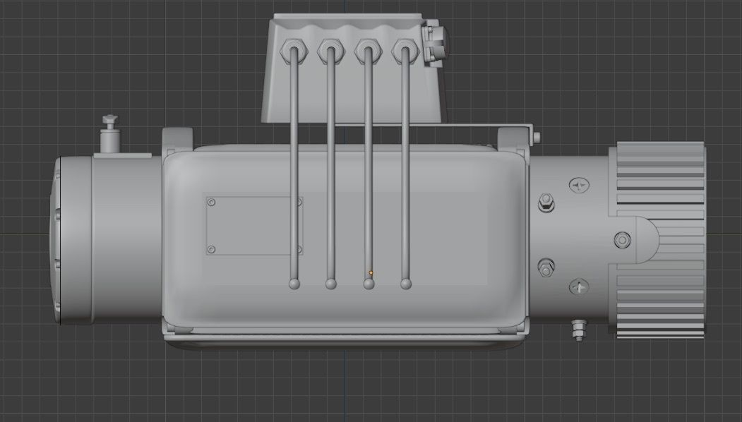 Winch 2 orange with rope 3D model_14
