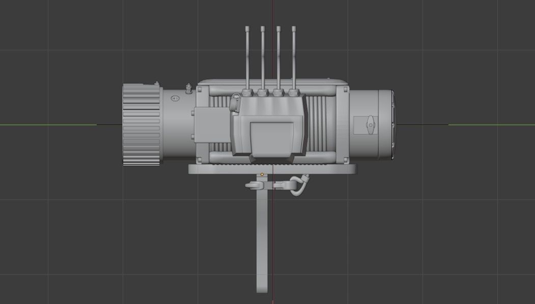 Winch 2 orange with rope 3D model_24