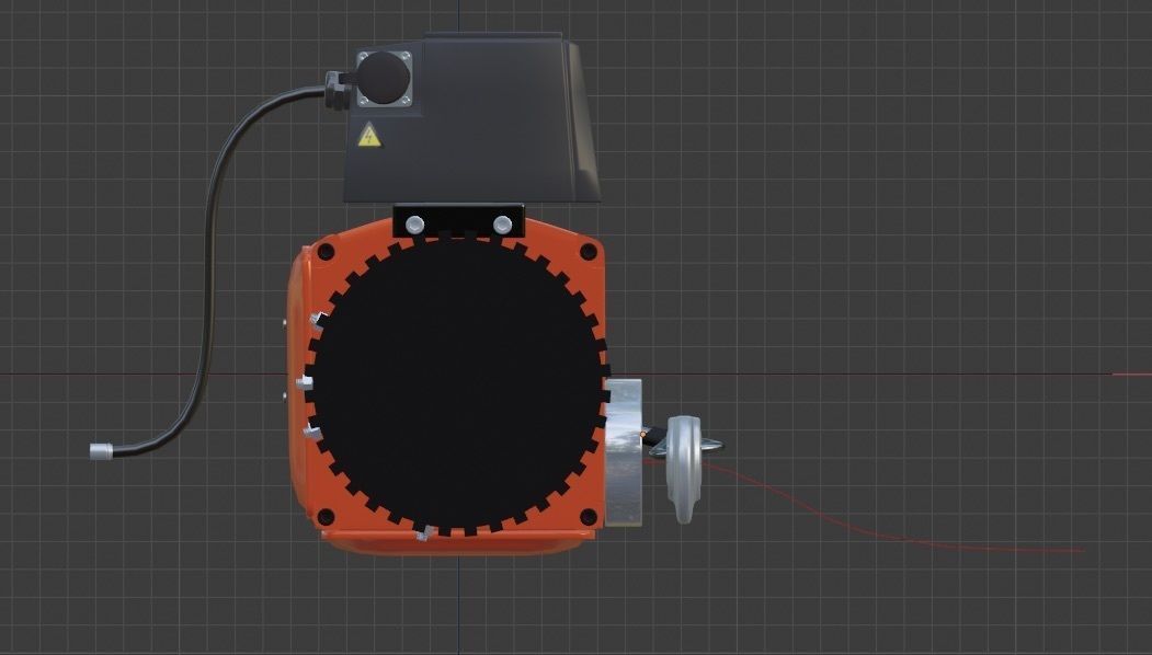 Winch 2 orange with rope 3D model_12