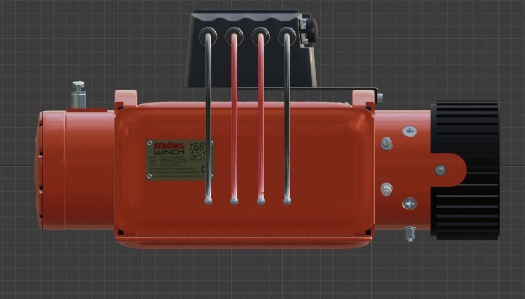 Winch 2 orange with rope 3D model_10