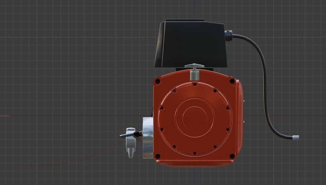 Winch 2 orange with rope 3D model_13