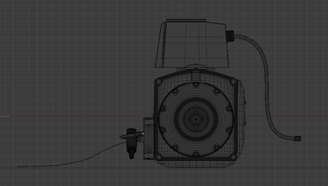 Winch 2 orange with rope 3D model_23
