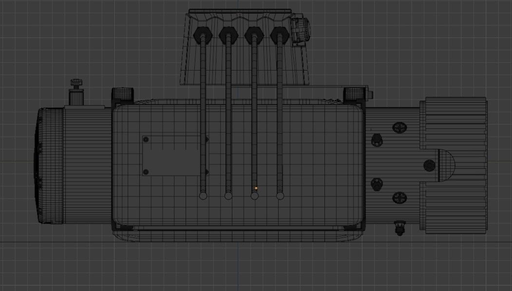 Winch 2 orange with rope 3D model_15