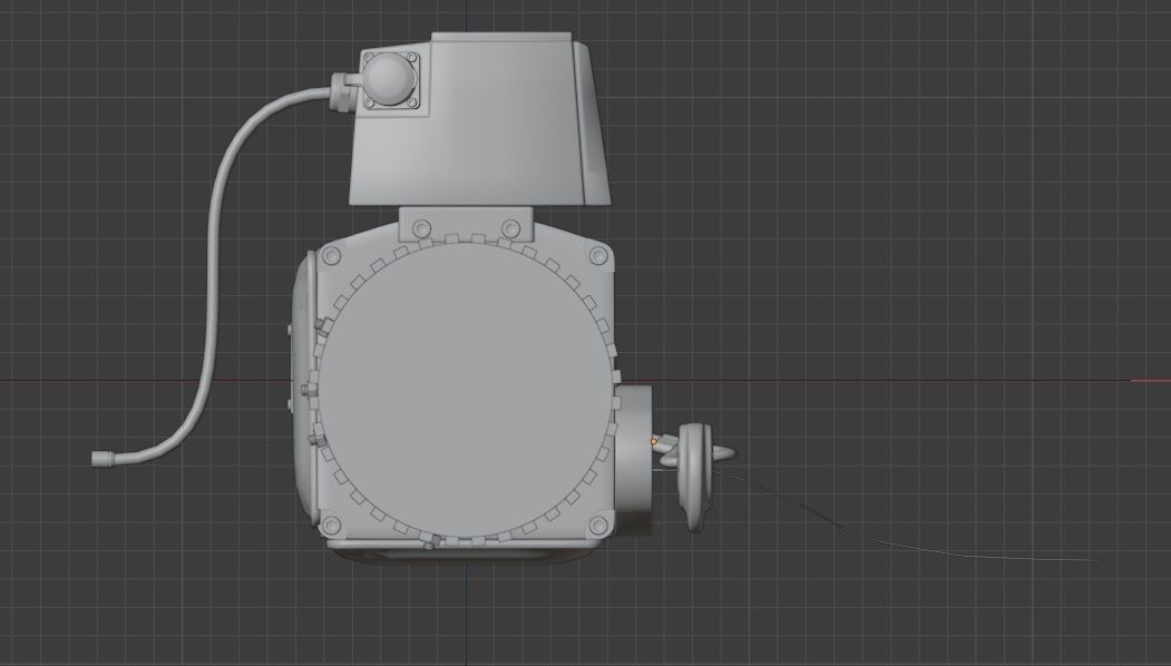 Winch 2 orange with rope 3D model_20