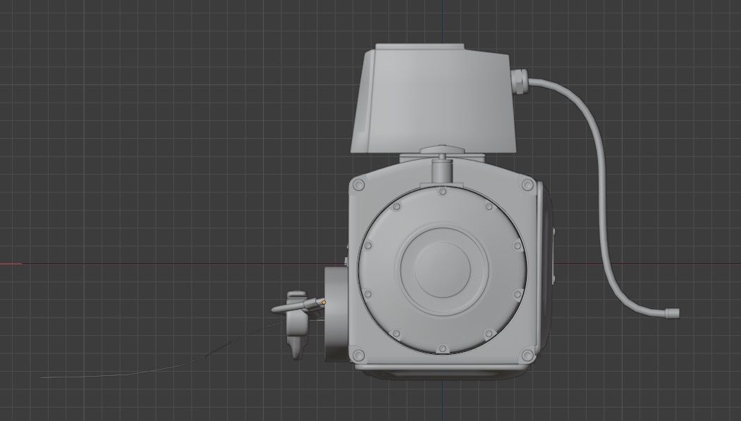 Winch 2 orange with rope 3D model_22