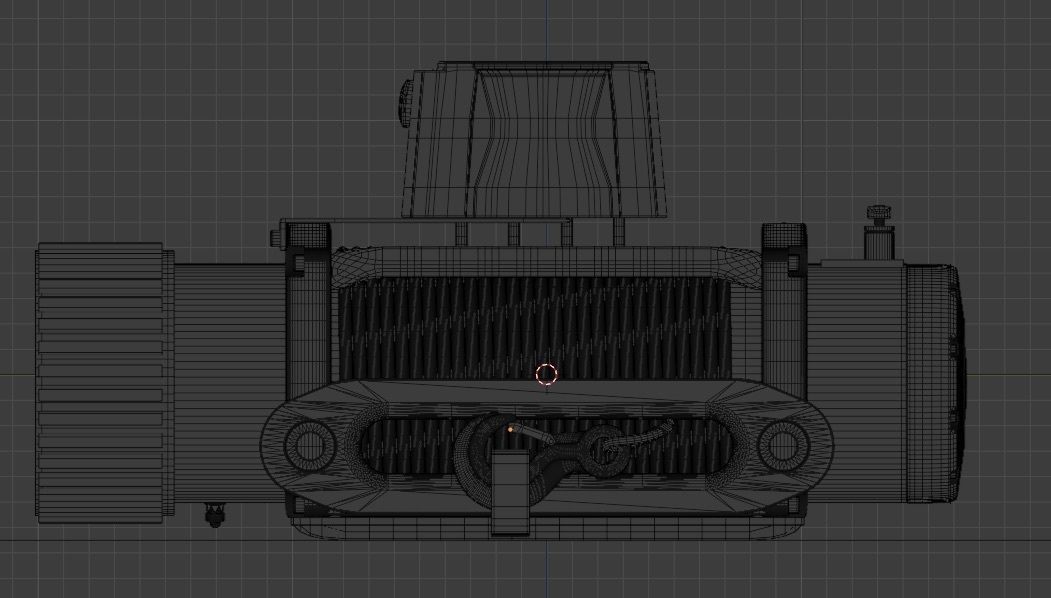 Winch 2 orange with rope 3D model_17
